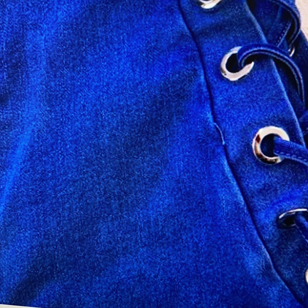 C’est Toi Dark Blue Jean Jumpsuit with Ties - Picture 4 of 12